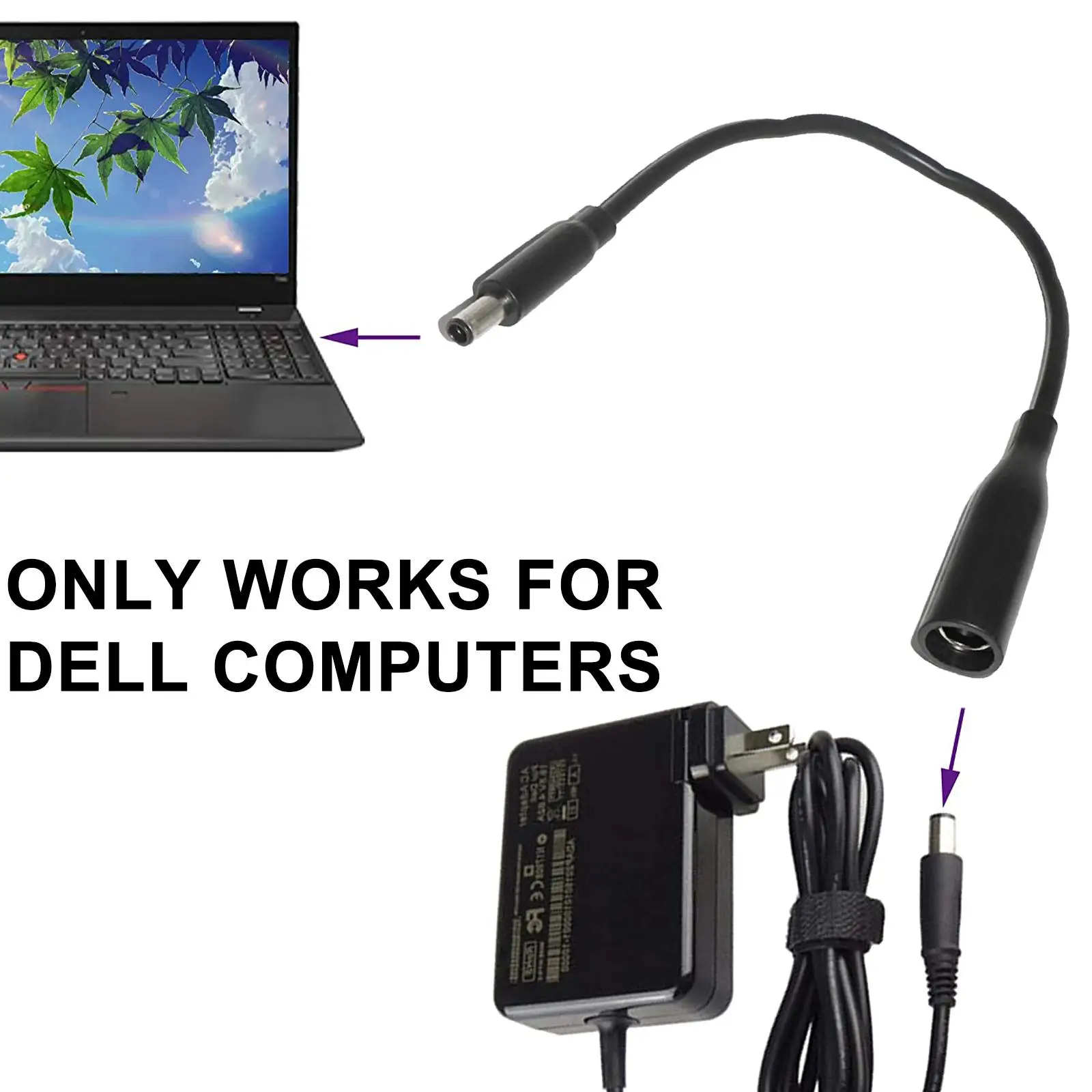 لأجهزة الكمبيوتر المحمول Dell تيار مستمر محول شحن الطاقة وصلة كابل محول 7.4x5.0 أنثى إلى 4.5x3.0 ملم ذكر محول كابلات دروبشيبينغ