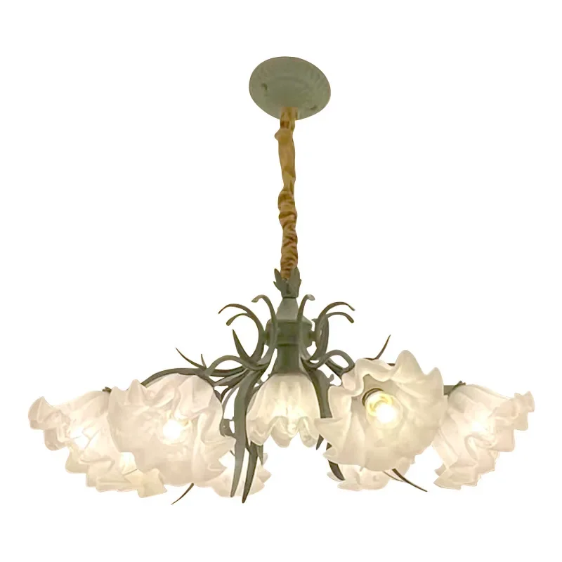 

Full spectrum living room chandelier hall main light master bedroom light luxury lamps French cream wind Xiaohongshu lily