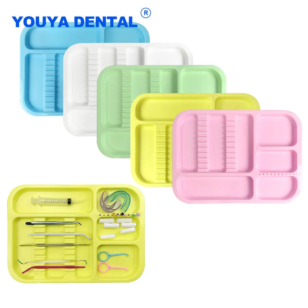 Dental Autoclavable Instruments Tray Plastic Flat Trays Management Placed Holder Box Dentist Mouth Mirror Tweezer Probe Tool