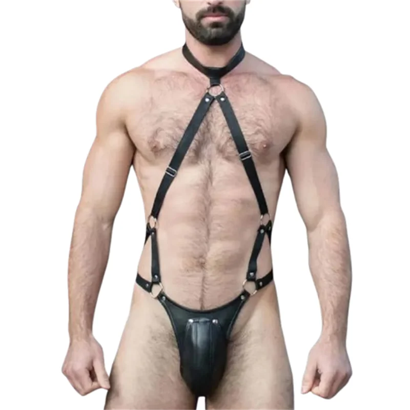 

Сексуальные мужские кожаные брюки с открытой промежностью, фетиш-гей, нижнее белье с мокрым эффектом, вечерние клубные костюмы с вырезами, одежда Sissy