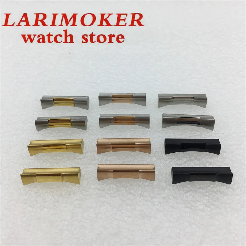 BLIGER Watch Accessories 20mm solid bent steel head pellet end link is only suitable for seamless rolex strap rubber belt connec