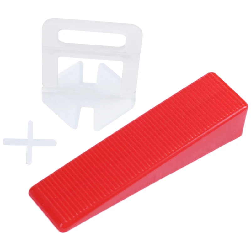 2Mm Level Floor Cross Spacers Tiles Tools Tile Leveling System 200Pcs 2.0Mm Clips + 100Pcs Wedges