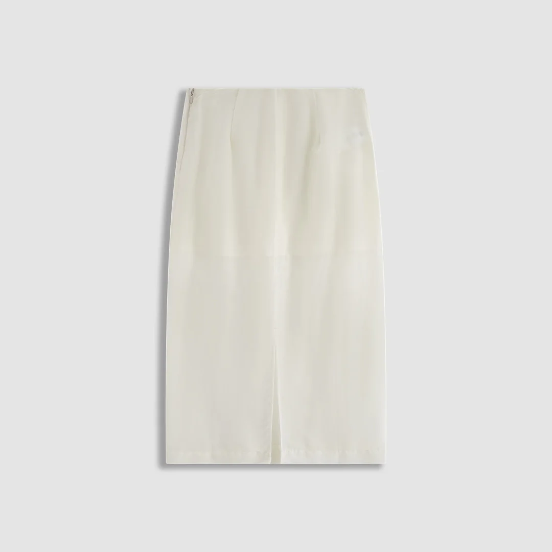 2026 Classic Black & White Silk Skirt Women's Minimalist Straight Hem Skirt Soft Draping Fabric Versatile Party Work Wear