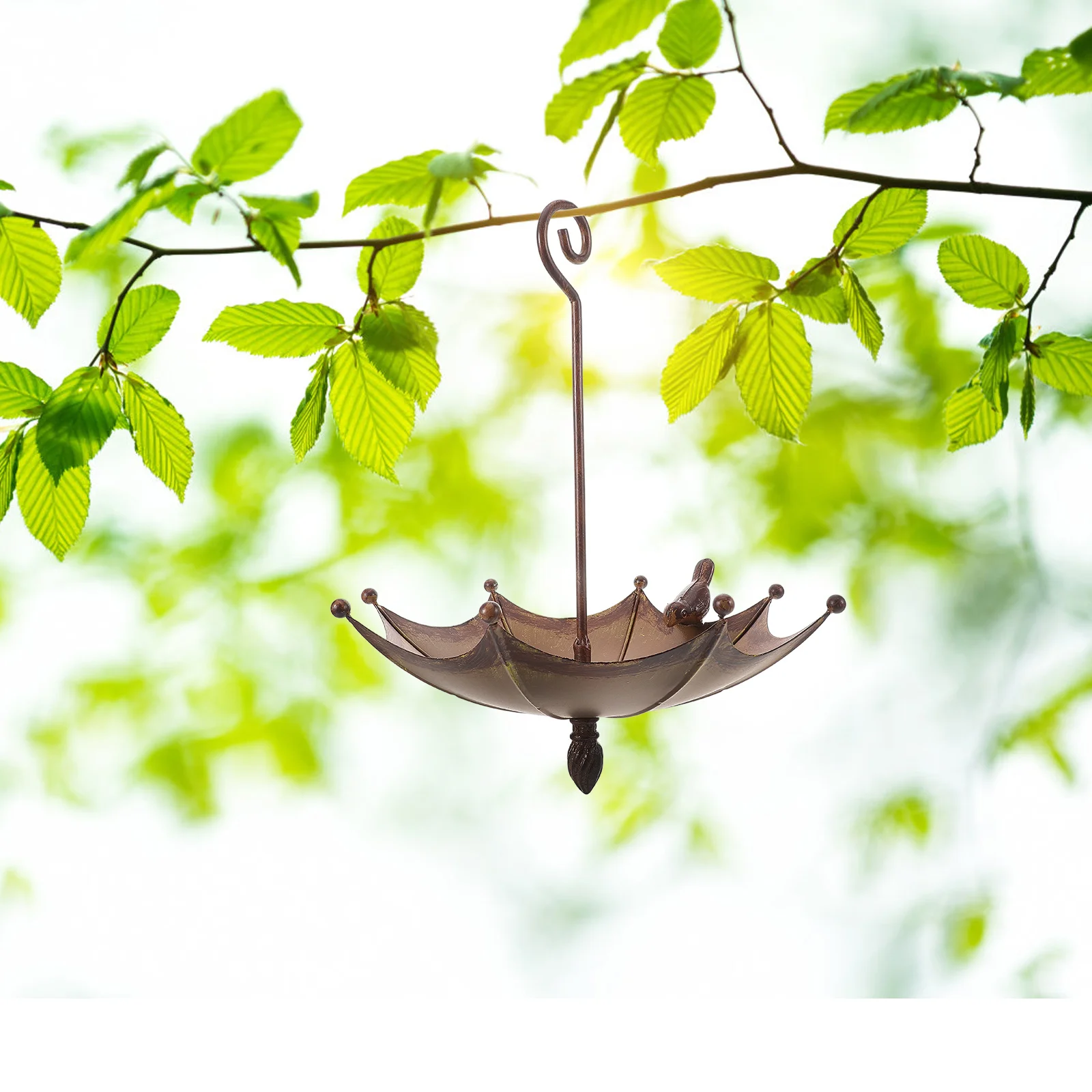 

Umbrella Bird Feeder Stand Trays for outside Trough Decorative Garden Plate Water Dispenser