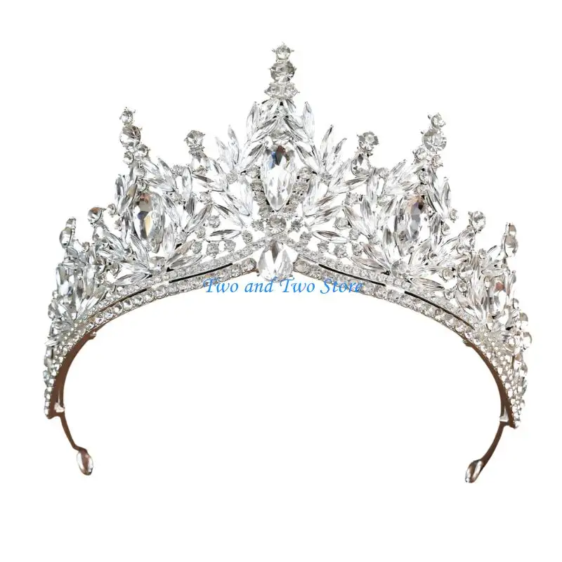 

HX6F Birthday Party Crystal Crowns Tiaras for Girls Prom and Queen Costume Adornments