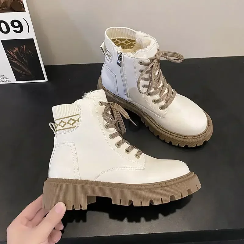 

Теплая женская обувь с подкладкой, элегантная обувь на среднем каблуке, зима 2024, женские зимние ботинки, обувь большого размера, удобная офисная обувь