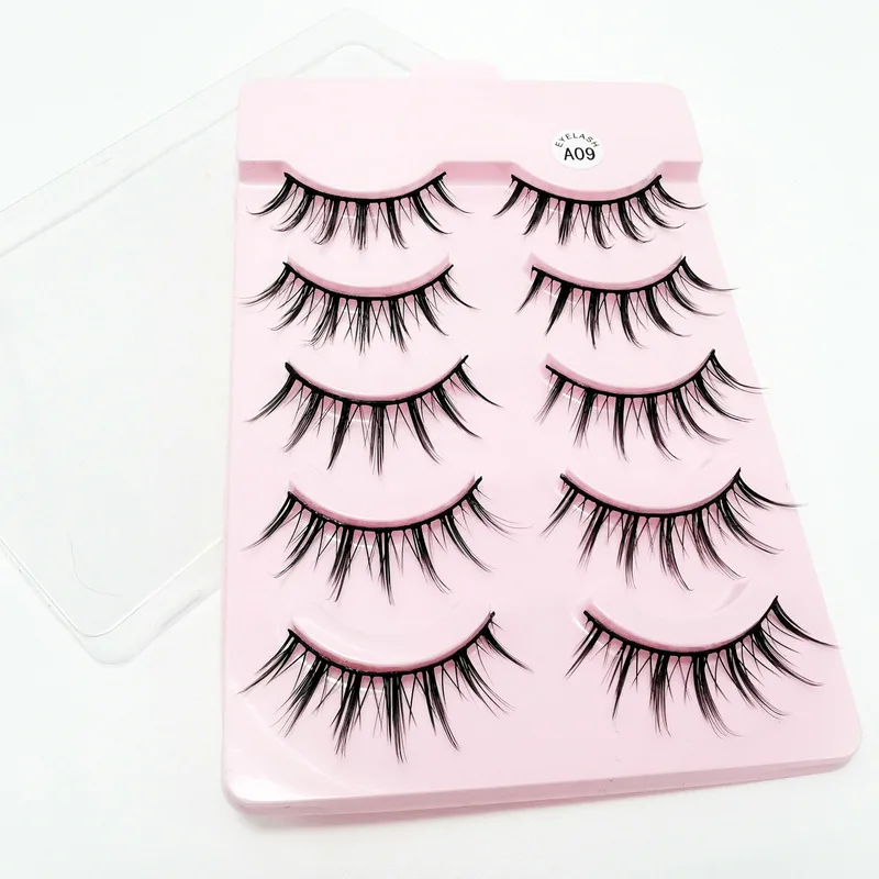 5 pairs COS little devil false eyelashes single cluster segmented comic eyelash fairy hair natural nude makeup model