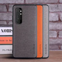Case for Xiaomi mi note 10 Lite 10 Pro coque Luxury textile Leather skin hard phone cover for Xiaomi mi note 10 lite case funda