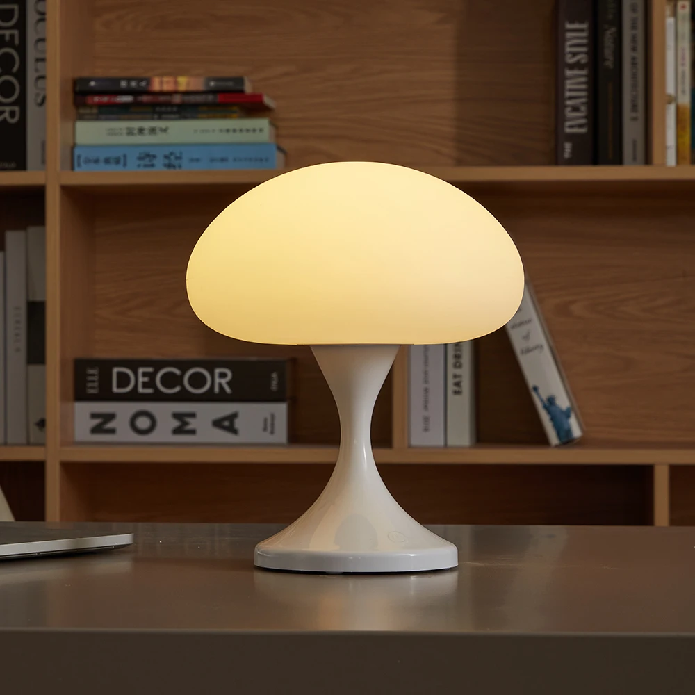 

Mushroom shaped night light 3-color dimmable 10 level brightness rechargeable LED bedside decorative light