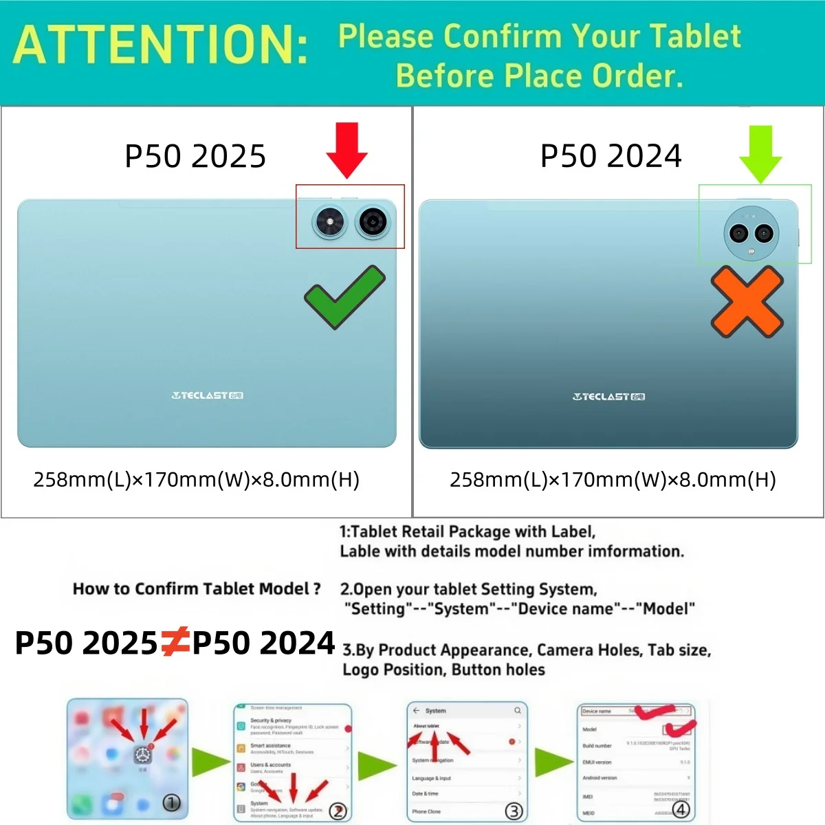 2Pack Tempered Glass Film for New Teclast P50 2025 Screen Protector 11-inch Case Friendly Anti-Scratch HD Clarity Screen Guard