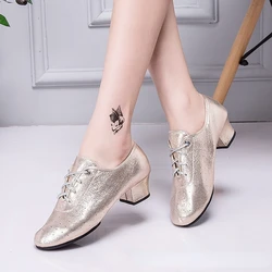 Latin Dance Shoes Women Flamenco Shoes Leather Heels Soft Sole Modern Salsa Ballroom Dancing Shoe Woman's Jazz Tango Dance Shoes