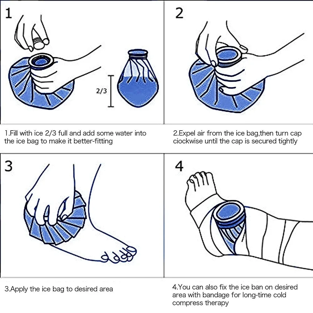 Sac de glace réutilisable, 1 pièce, bande de fiosphie, bandage médical froid, sac d\'eau chaude, blessures, oto instituts, protection ronde