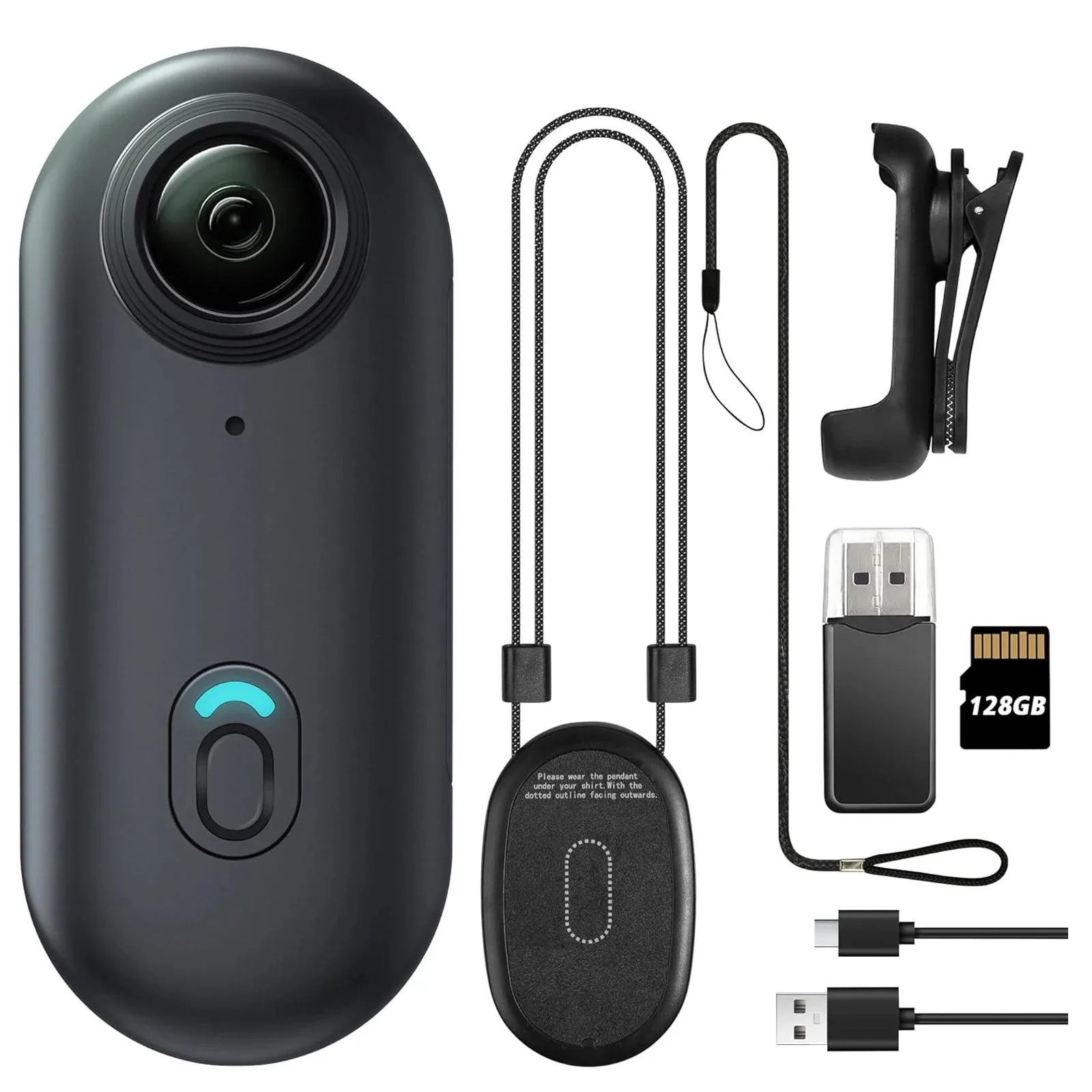 POV Camera with Magnetic Body Clip Small Body Wearable Camera FHD 1080P Small Tiny Outdoor Vlog Recorder Action Camera Sport DV