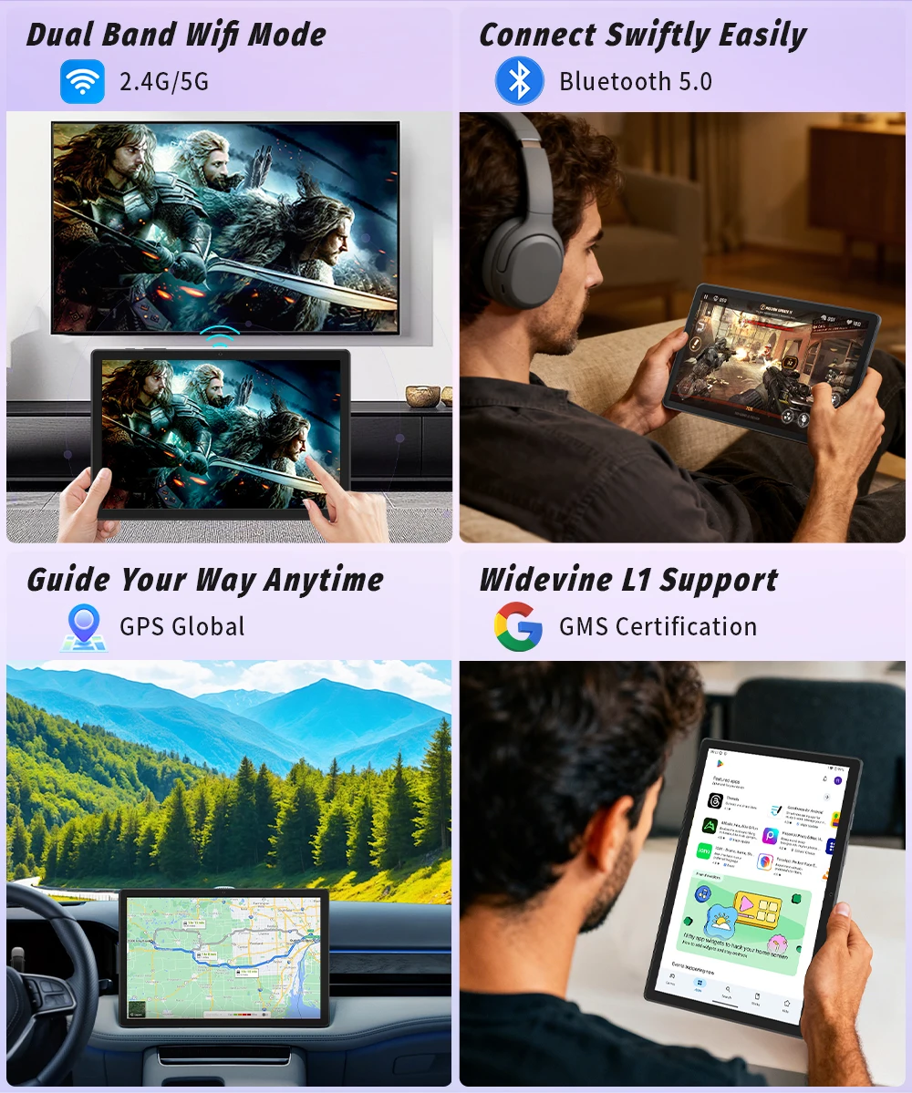 2026 New 11 Inch Android 15 Tablet PC, Unisoc T606 Octa‑Core,12GB(6+6 Virtual RAM)+128GB ROM (1TB Expandable),8000mAh Battery,2MP Front+13MP Rear Camera,Dual WiFi,Bluetooth 5.0,Dual‑Speaker Tablet for Gaming Reading,Support Fast Charging