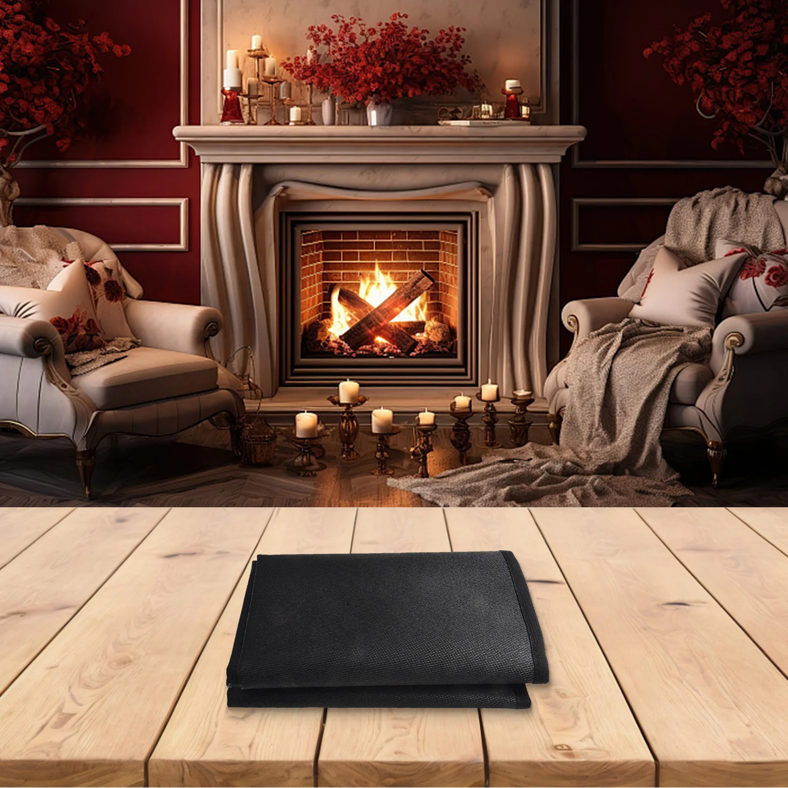 Fireplace Decor Fireproof Fireplace Mat Versatile Protection Mat High-End Non-Slip Backing Lightweight And Flexible