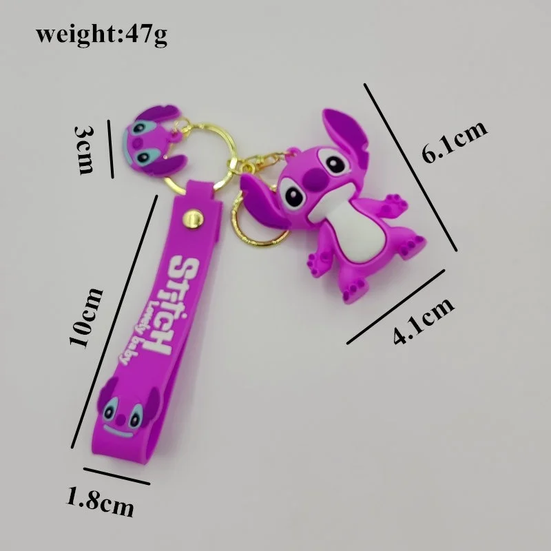 2025NEW ليلو وستيتش اللعب المفاتيح أنيمي غرزة قلادة المفاتيح الحلو الوردي الملاك المفاتيح سيارة كيرينغ فتاة هدية عيد ميلاد #4