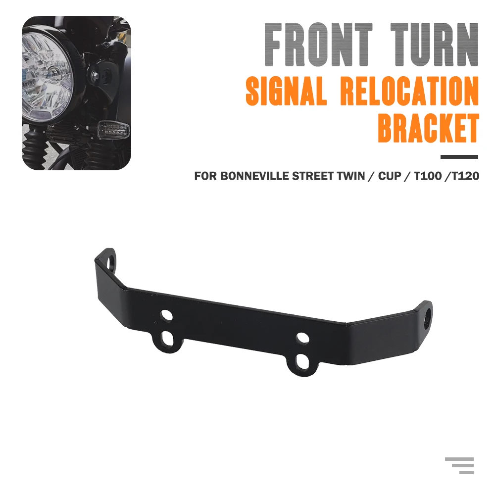 

Black Front Indicator Turn Signal Holder Relocation Mount Bracket Stand for T120 T100 2016 2017 2018 2019 2020 2021 2022