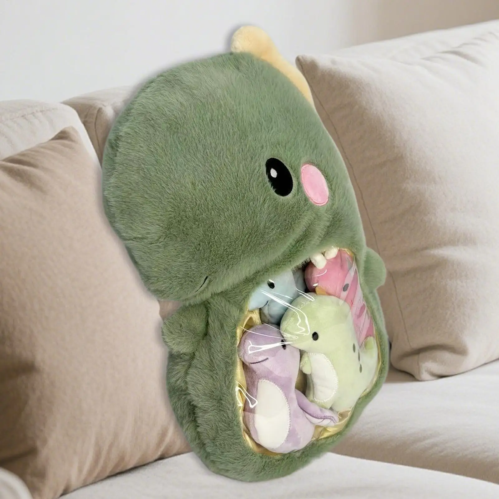 Oreiller en peluche dinosaure, Animal en peluche, poupée à câliner, décoration de pépinière, coussin pour canapé-lit, voiture