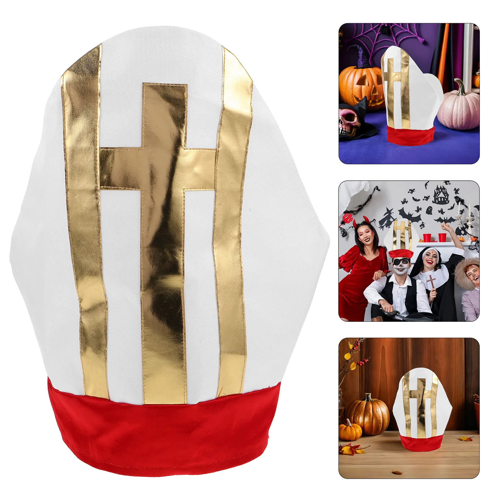 Kardinal-Kostümhut, bequeme Passform, leichte Mütze für Kinder, Urlaub, Rollenspiel, Kirche, Festzug, Cosplay-Zubehör