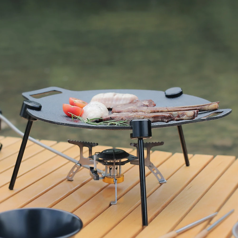 29/33/36cm Grill Induction Cooker with Adjustable Bracket Non-stick Barbecue Plate Multi-Purpose Skillet Tray Fry Pans Picnic