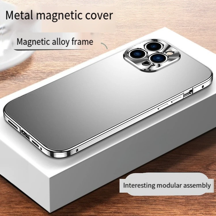 Attraction magnétique, métal anti-chute ! Coque de téléphone portable compatible avec Apple 16promax, iPhone 16, 15, 14, 13