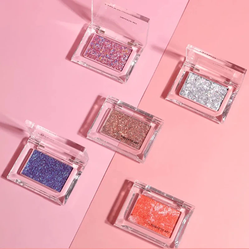 Disco de sombra de ojos portátil de un solo Color, paleta de sombras de ojos de brillo de moda, coloridas y brillantes, herramientas de maquillaje de belleza