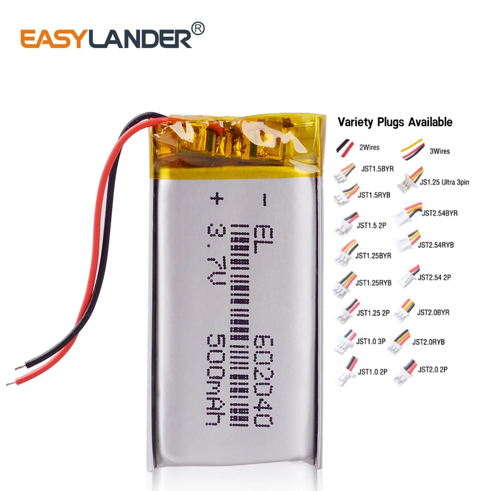 602040 500mAh 3.7V akumulator litowo-jonowy polimerowy do głośnika dyktafonu