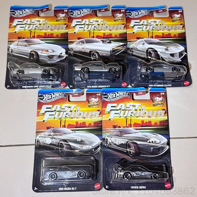 hot-wheels-diecast-alloy-car-model-fast-and-furious-batch-q-silver-series-collectible-honda-civic-mazda-rx7-mitsubishi-eclipse