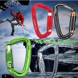 25KN Professional Safety Carabiner D Shape Key Hooks Aluminum Climbing Security Master Lock Outdoor Ascend Tool Mountaineering