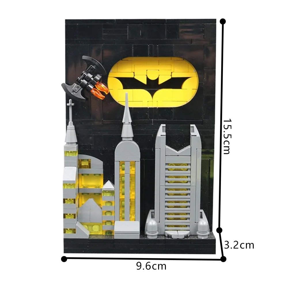 MOC-160517 Tales of Gotham Model Building Blocks Set Space Age Stories Postcard Art Illustration Bricks Kid Toys Birthday Gift