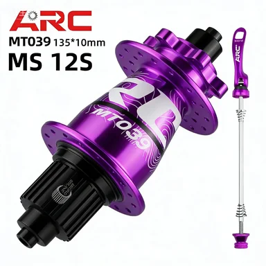 

ARC MT039 MTB Bike Hubs 32 Holes Purple Front 9*100mm Rear 10*135mm Bicycle Hubs 6 Pawls 114 Clicks for HG/MS/XD