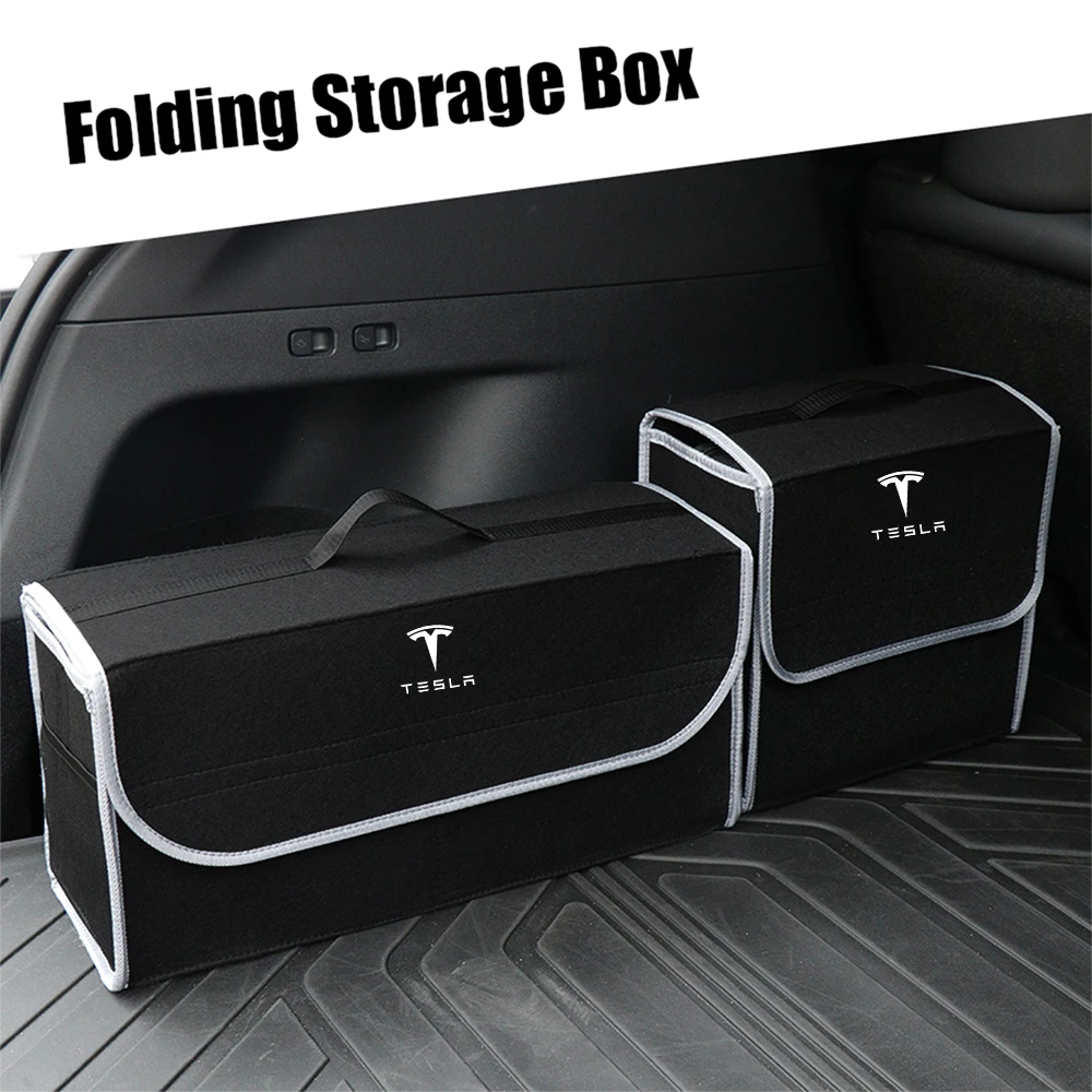 

Car Trunk Organizer Box Large Capacity Auto Storage Bag Folding For Tesla Model 3 Roadster Model Y Model S Model X Q Cybertruck