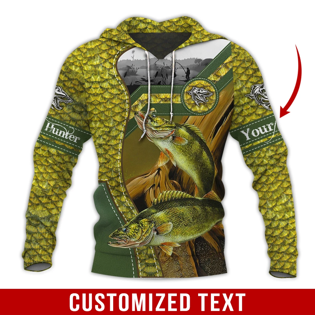 

Personalized Name Walleye Hunter 3D All Over Printed Fashion Men's Hoodie&Sweatshirt Unisex Zip Hoodie Casual Tracksuits KJ961
