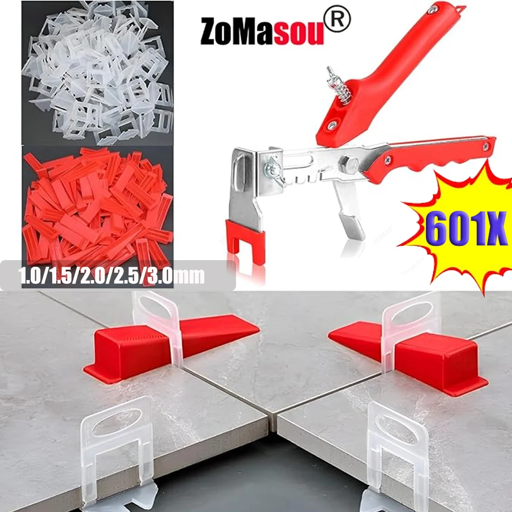 Wall Floor Tile Leveling System Clips Kit 1/1.5/2/2.5/3mm Ceramic Leveler Spacer Plier Wadge Kit Tile Adjustment Tool