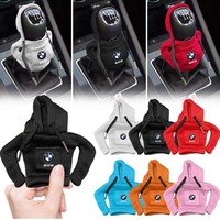 Hoodie Car Gear Shift Knob Cover Manual Handle Change Lever Cover For Bmw M Performance M3 M5 M6 F01 F20 F10 F13 F15 F16 F30 F34