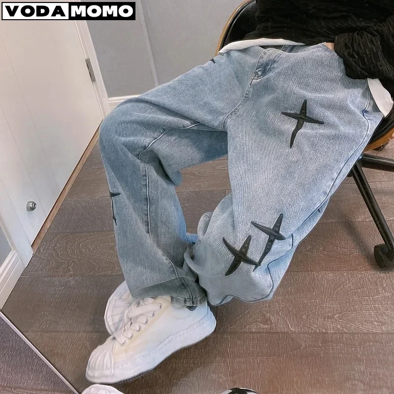 Pantalon Cargo à Jambes Larges pour Homme, Streetwear, Baggy, Jean, Mode, Droit, Vêtements, Y2K