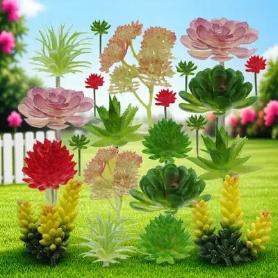 

24Pcs Artificial Succulent Plant Decorative Imitated Greenery House Ornament Lifelike Visual Experience