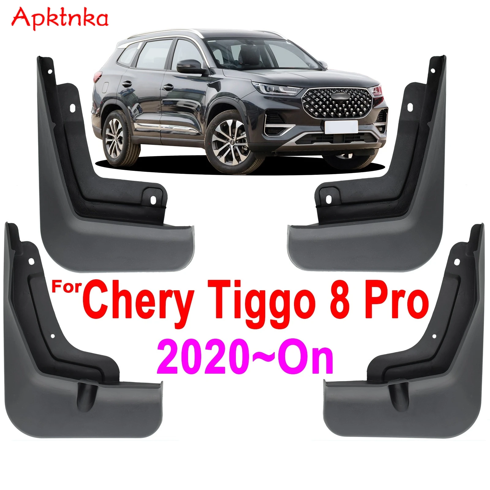 4Pcs For Chery Tiggo 8 Pro Plus 2020 2021 2022 2023 Mudflaps Mud Guard Flaps Splash Mudguard Fender Front Rear Accessories Wheel