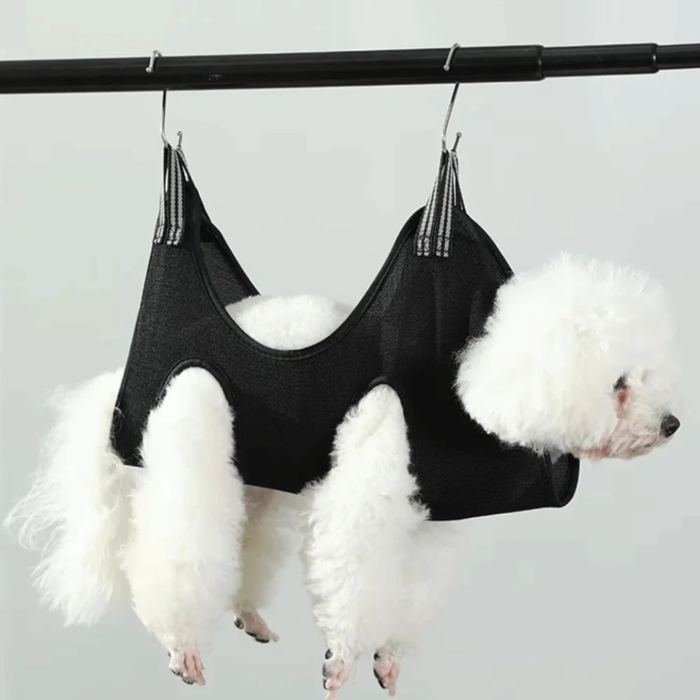 

Hanging Pet Beauty Hammock Anti Bite Anti-Scratch Pet Hammock Restraint Bag with Hooks Breathable Cat Grooming Hammock