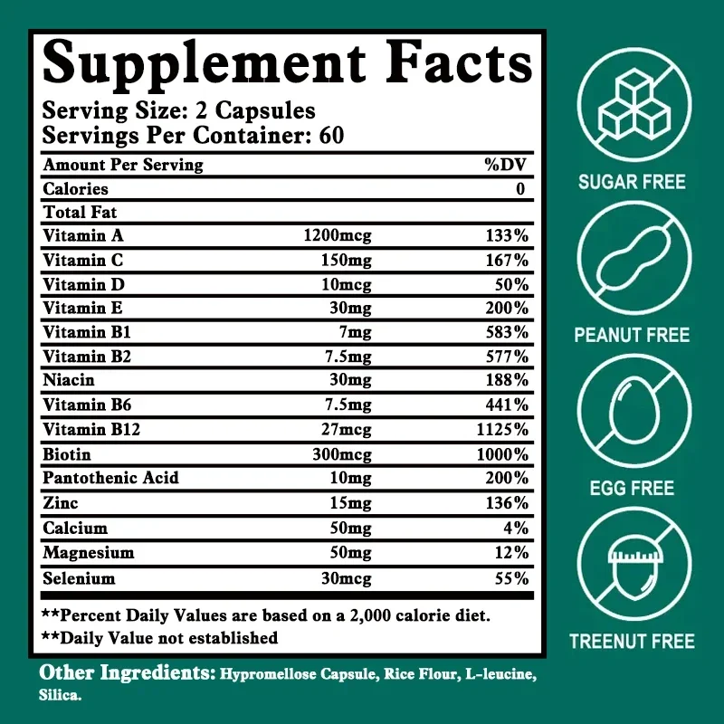 Multivitamin and Mineral - Energy Support, Muscle Mass, Immune System, Antioxidants and Nutritional Supplements