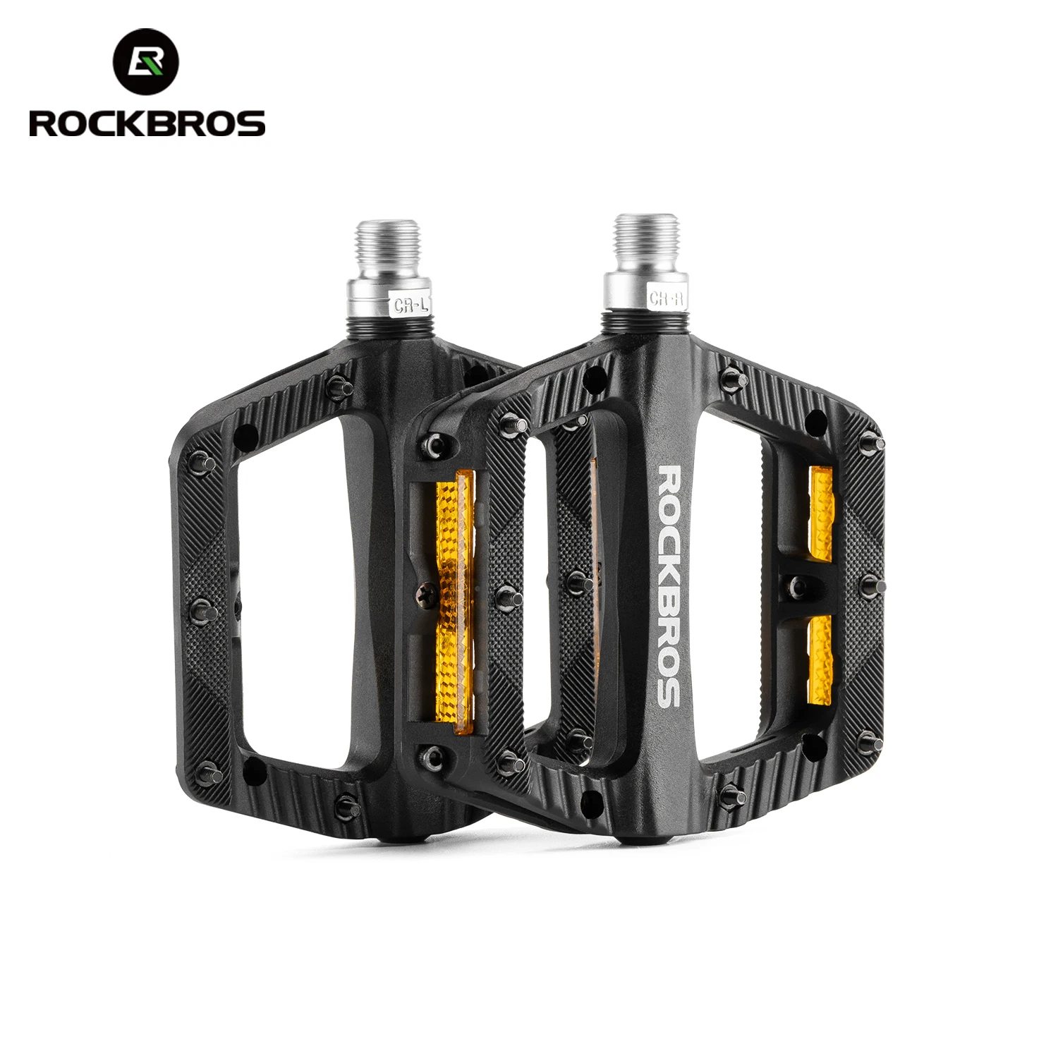 ROCKBROS Ultraleichte reflektierende Fahrradpedale aus hochfestem Nylon versiegelt mit Kugellager antibeschichtete Flachpedale Fahrradzubehör