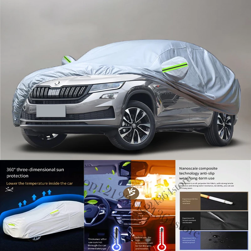 For Skoda Kodiaq gt Fit Outdoor Protection Full Car Covers Snow Cover Sunshade Waterproof Dustproof Exterior Car cover