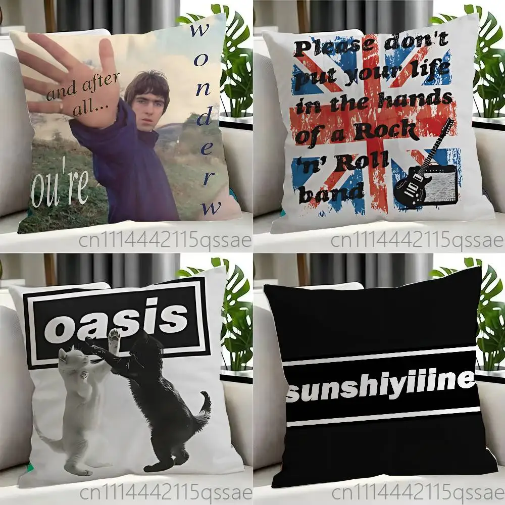 O-Oasis Band Pillow Case Square Bedroom Sofa Leisure Comfort Cushion Car Home Decoration