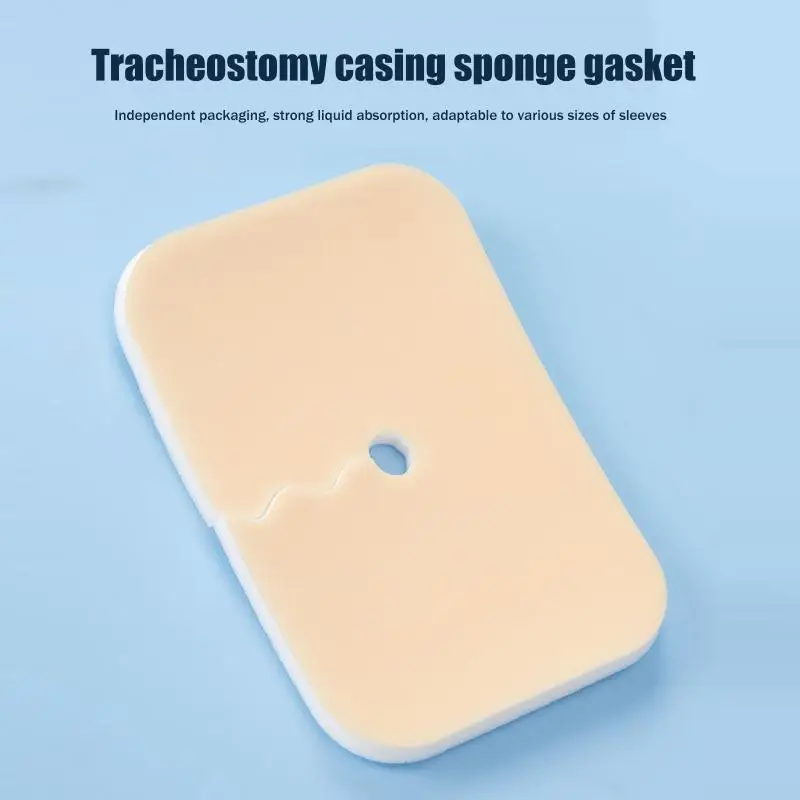 【WA】1pcs 10x7cm Tracheostomy Pad Trach Ties Foam Waterproof Skin Friendly For Neck Surgery Patients Catheter Fixing Pad