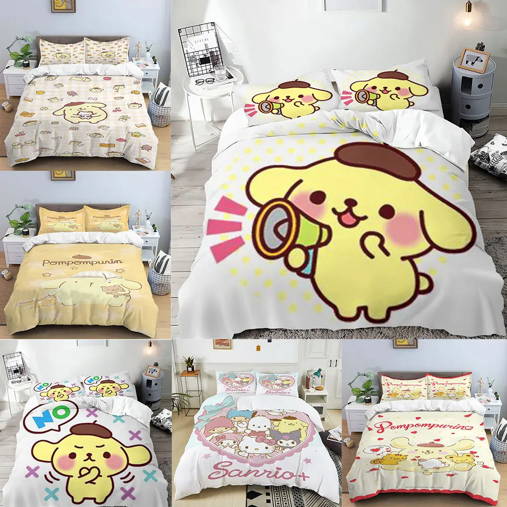 

Sanrio Collection Pom Pom Purin Bedding Sets Cartoon Decor Comforter Cover Bed Cover Duvet Cover Pillow Case 2-3 Pieces Sets