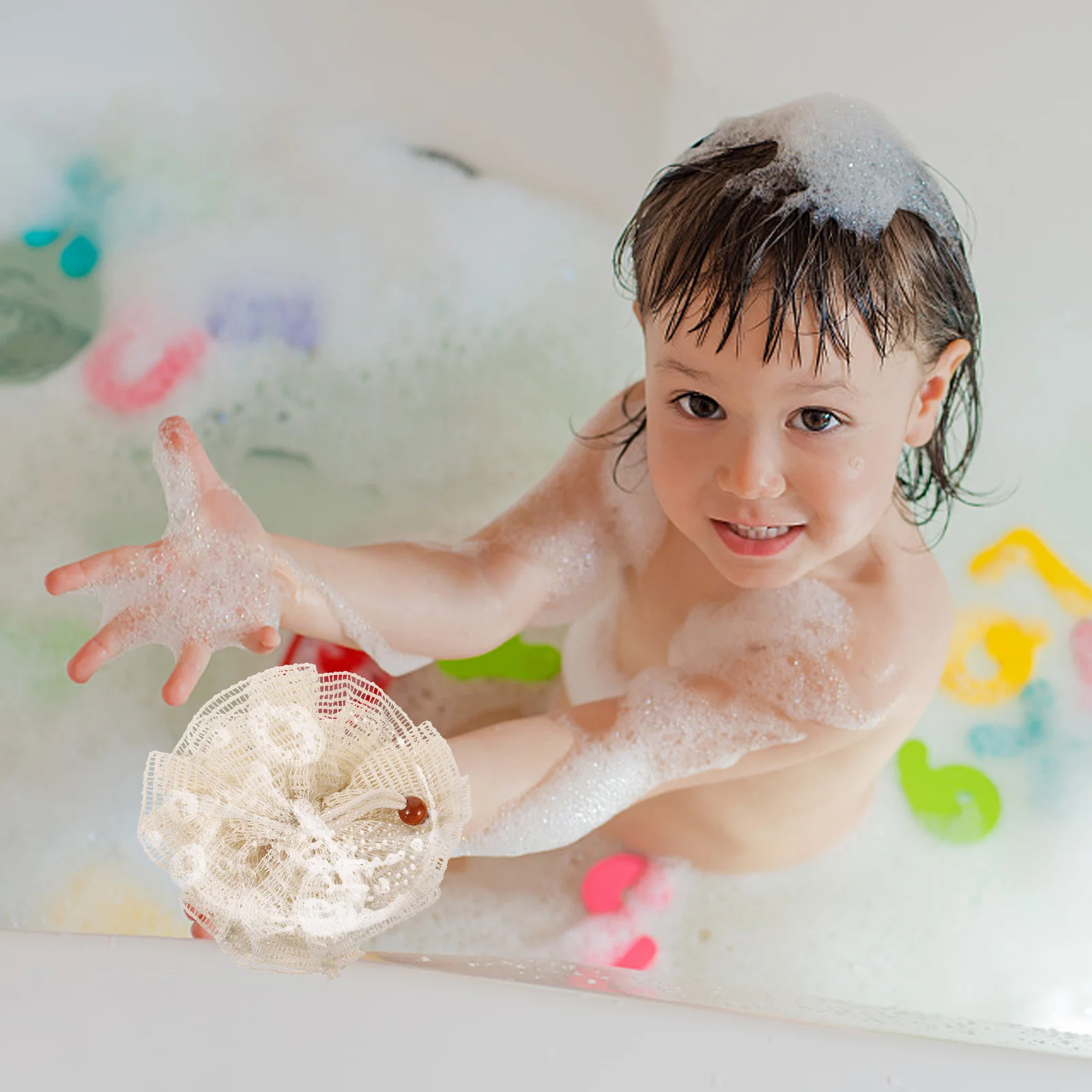 

2pcs Bath Balls Shower Scrubber Ball Exfoliating Loofah Deep Cleansing Body Wash Pouf For Back Cleaning Bubble Maker Bath Sponge