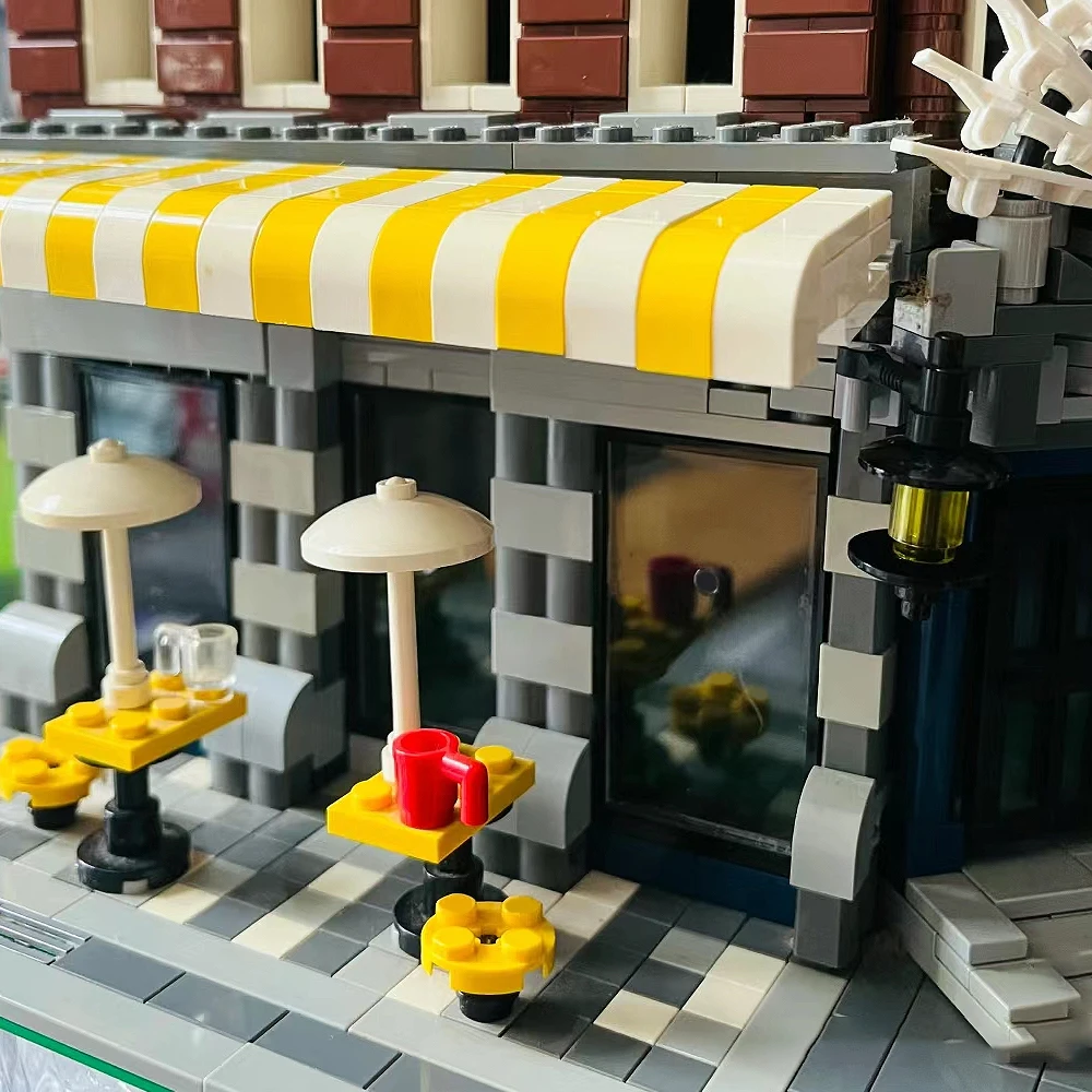 Creatieve Expert Coffeeshop Street Architecture Moc Bouwsteen Bakstenen Model Speelgoed Voor Vrienden Verjaardag Nieuwjaar Geschenken 2056 Stuks