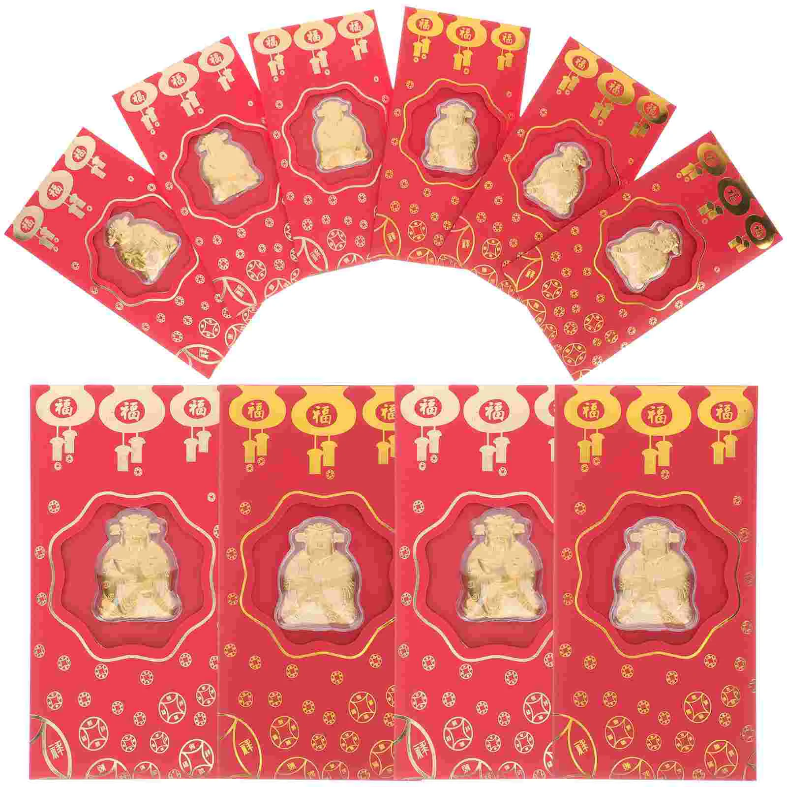 

10 Pcs Decorations God of Wealth Red Envelope The Envelopes 2023 Lucky Money Rabbit Year