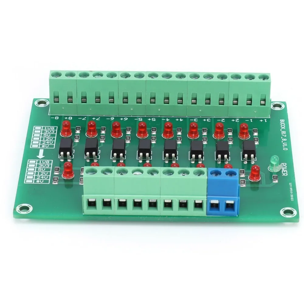 DST-1R8P-N Optical Isolation Module 12V to 3.3V 8 Channel 8 Channel Optocoupler 20KHZ Isolator Module Signal Isolation