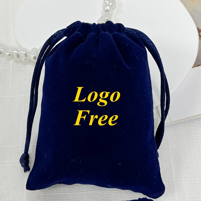 Custom Logo FREE Vevet  Drawstring Earing Studs Bracelets Pouches Jewelry Packaging Bag Gift Personalized Pouch